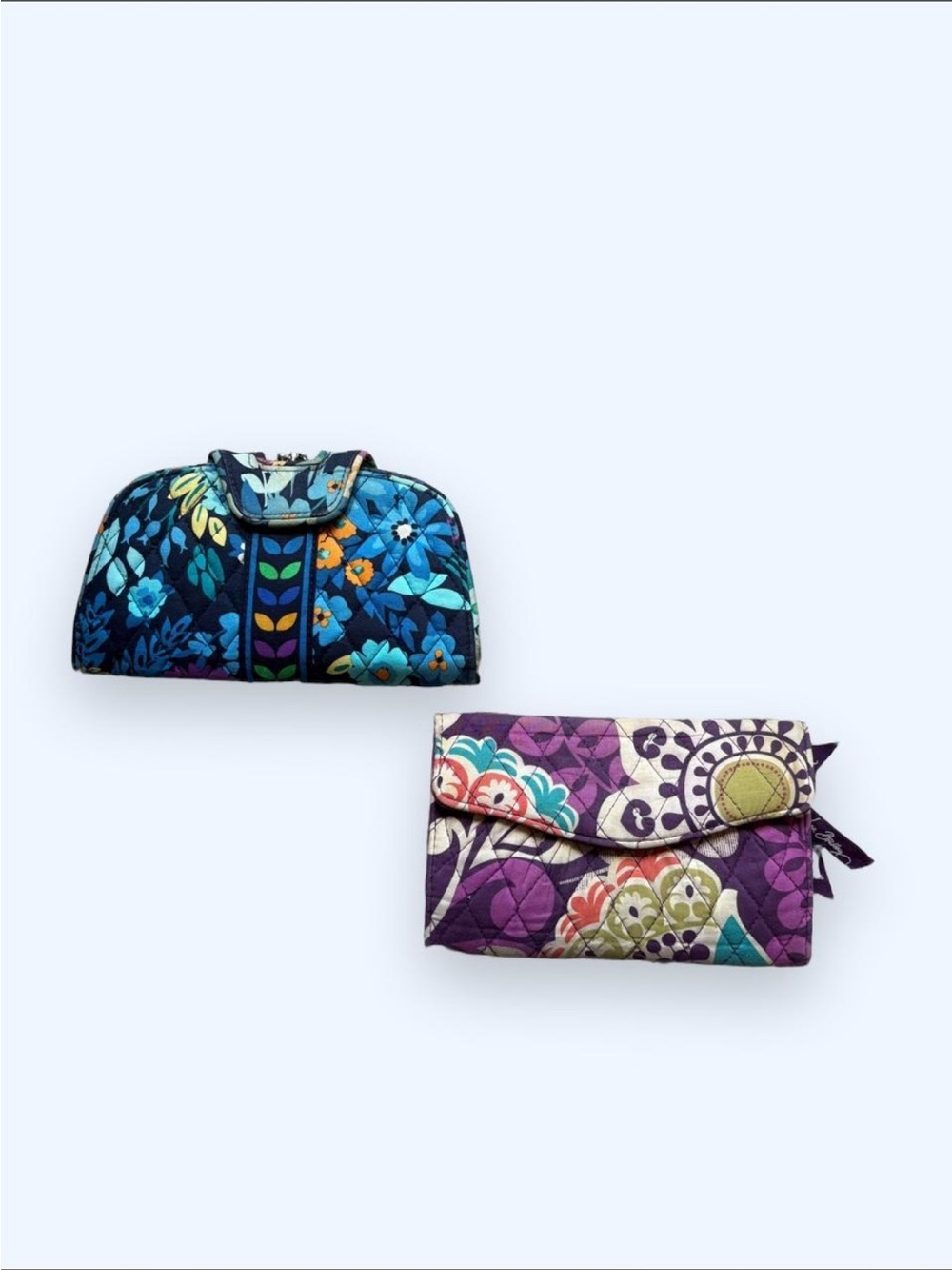 Vera Bradley Retired Wallet Bundle - Plum Crazy & Rhythm and Blues Set of 2